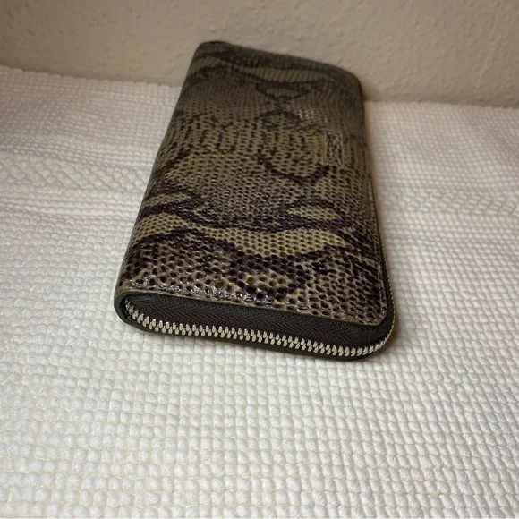 Tumi Snakeskin Pattern Zip Wallet - Picture 5 of 11